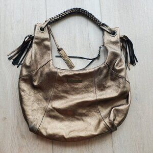 Joe's Y2K Vintage Gold Distressed Shoulder Hobo Bag